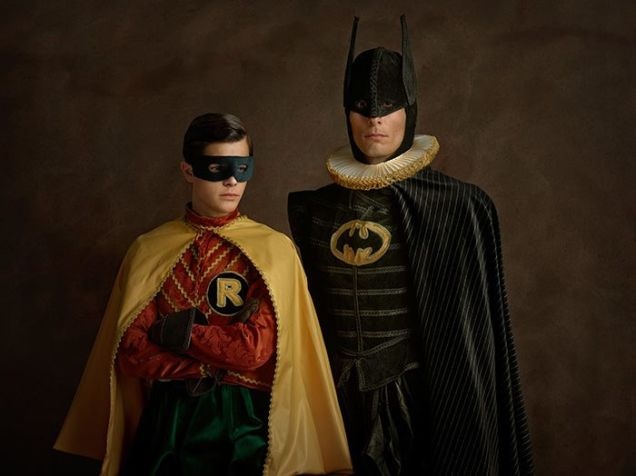 16th century portrait cosplay batman and robin