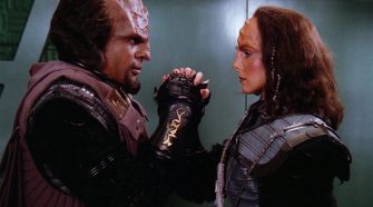 Worf and KEhleyr say goodbye